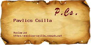 Pavlics Csilla névjegykártya